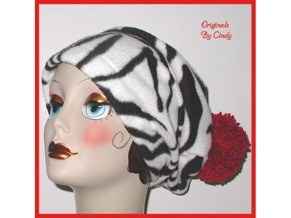 Black White Red Zebra Hat