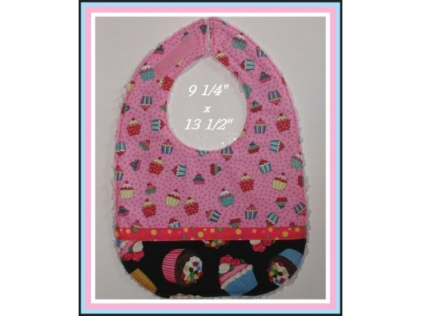 Baby Girls Bib With Cupcakes