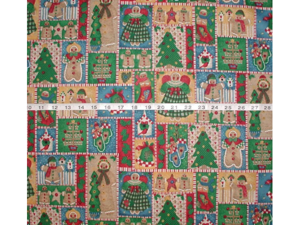 Christmas Quilt Fabric Primitive Style Quilting Cotton