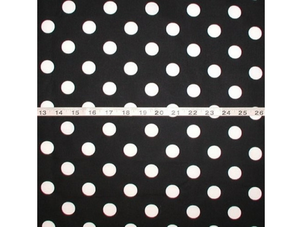 Big Black And White Polka Dots Cotton Fabric