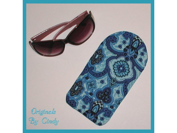 Blue Padded Sunglasses Case