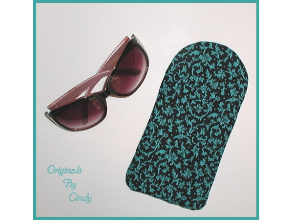 Turquoise And Black Padded Case For Sunglasses