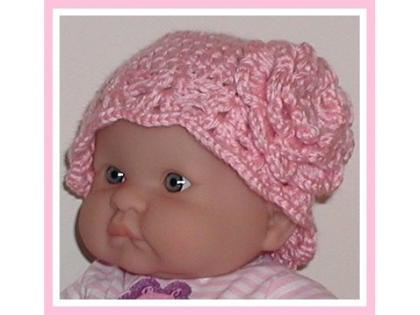 Solid pink hat for baby girls