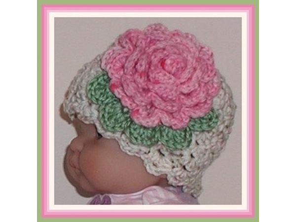 Cream baby girls hat