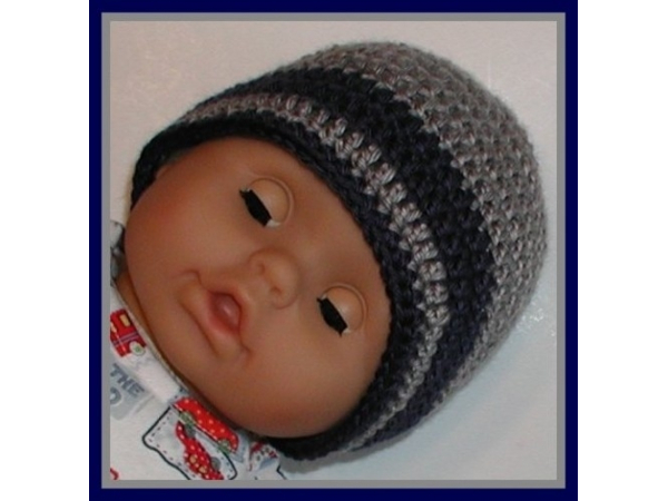 Gray and navy hat for baby boys