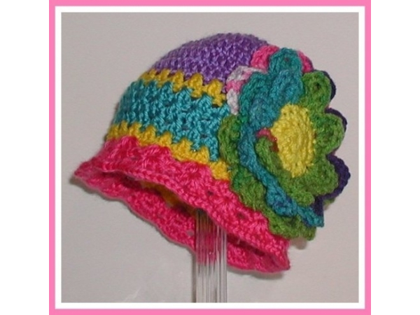 Multi colored toddler girls hat