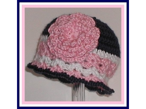 Navy blue baby girls hat