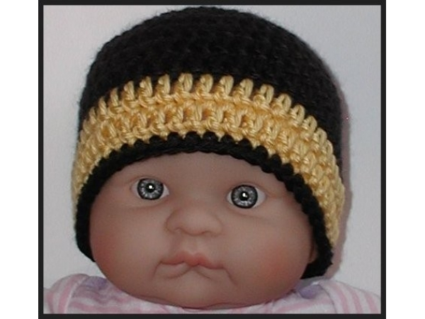 Black and gold baby boys hat