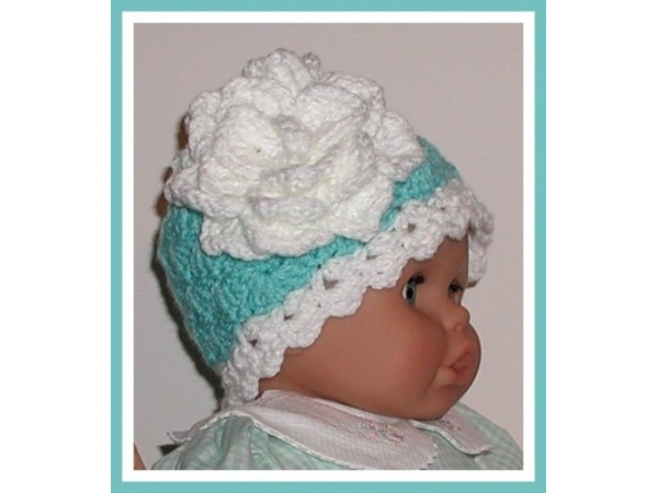 Aqua baby girls hat