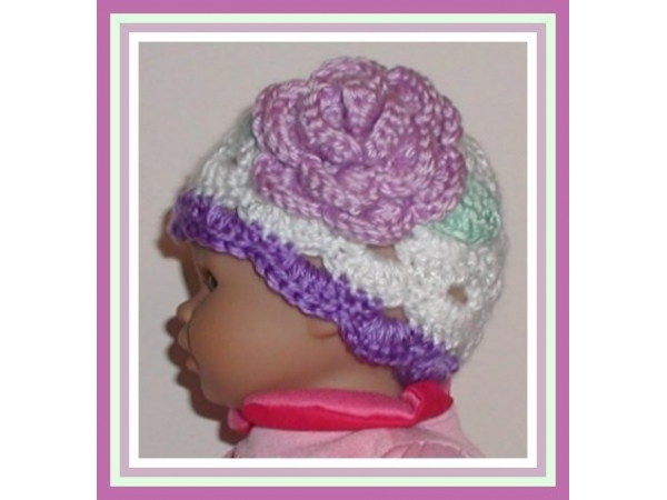 Lavender preemie girls hat