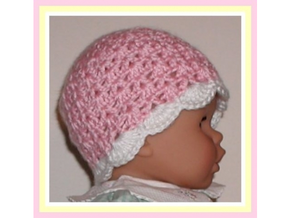 Pink white yellow baby girls hat