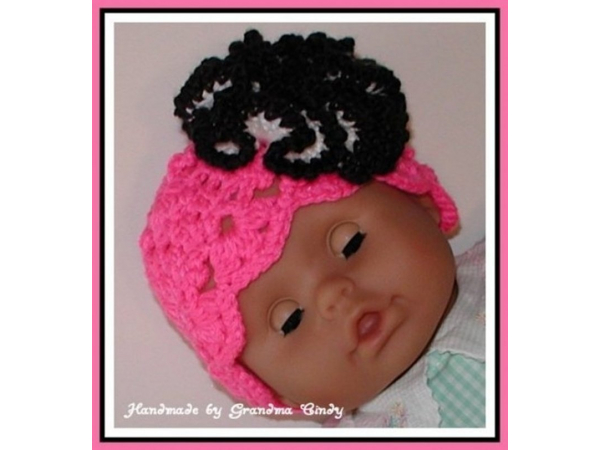 Neon pink baby hat