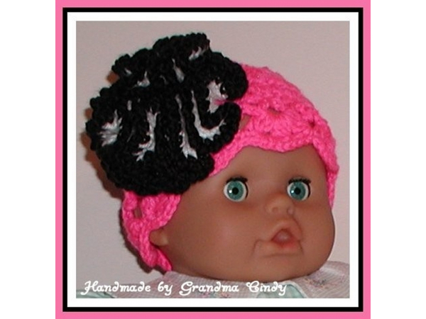 Neon pink baby girl hat