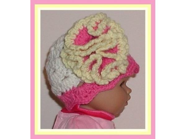 Pink yellow preemie girls hat