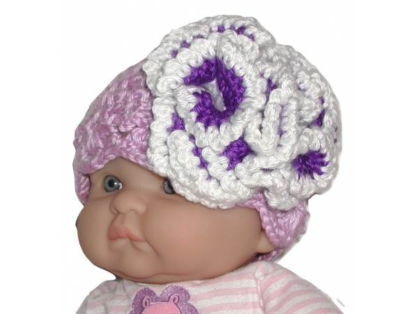 Lavender newborn girls hat