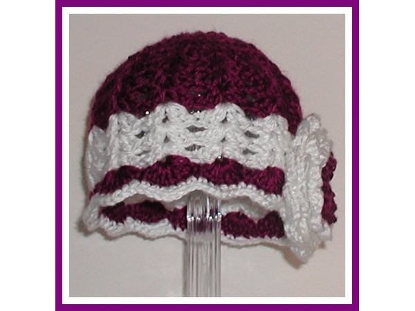 Baby girl hat purple white