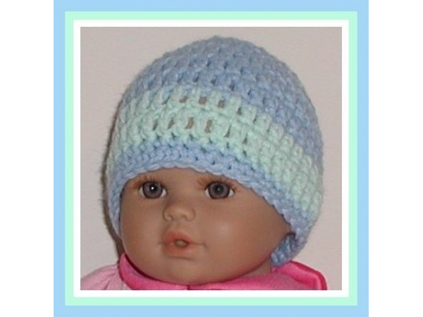 Blue mint green preemie hat