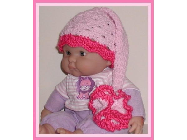 Pink elf hat for baby girl