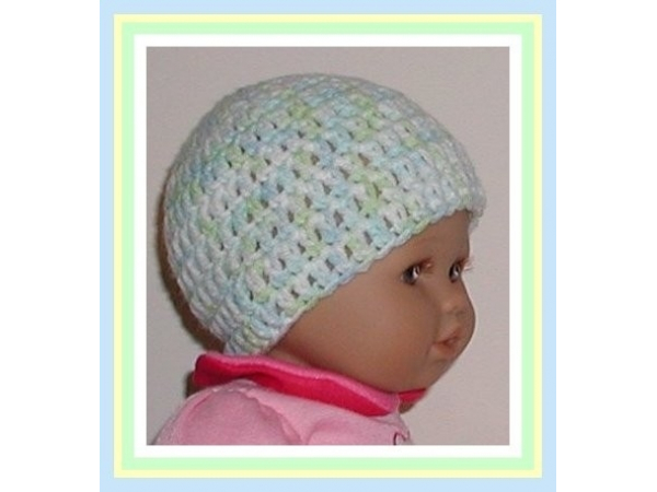 Preemie boy hat blue and mint green