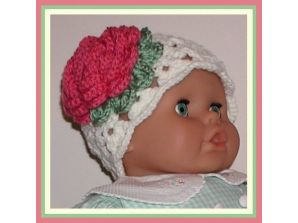 Cream baby girls hat