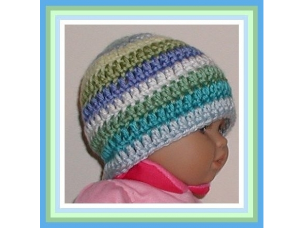 turquoise blue green preemie baby boy hat