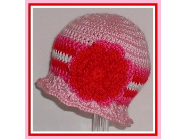 pink and red baby hat