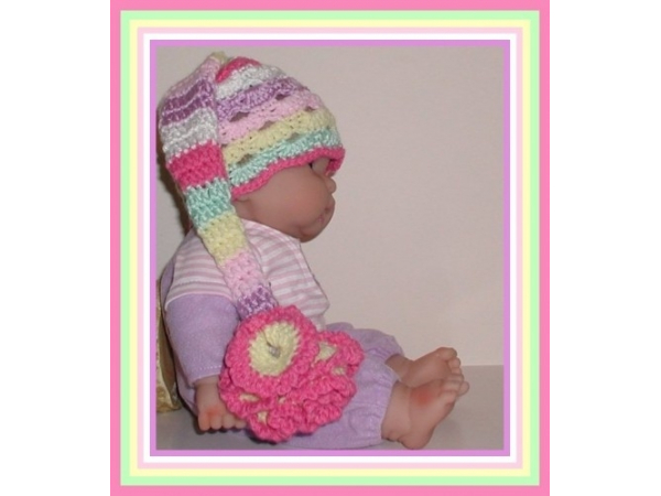 newborn girl multi colored elf hat