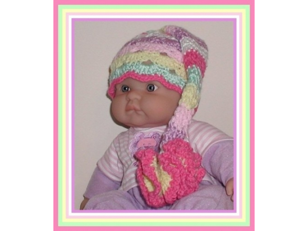 Taffy stripes pastel colors baby girls elf hat