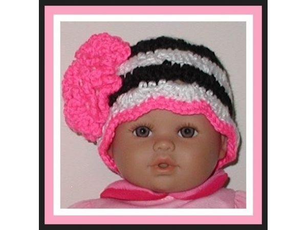 zebra preemie girls hat