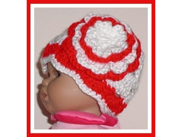 Extra Small Red And White Baby Girl Hat