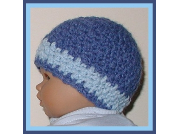 preemie boy blue striped beanie