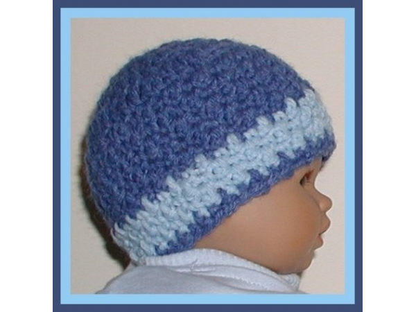 preemie boy beanie in denim blue jeans