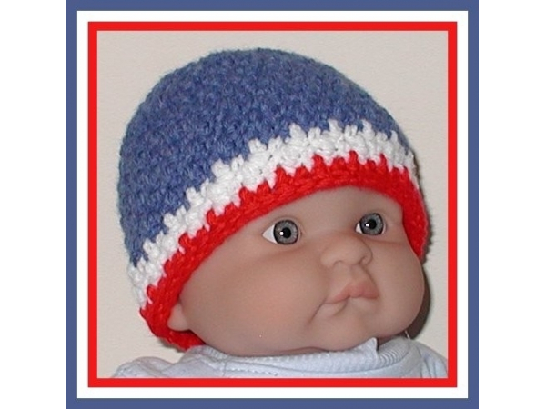 red white blue newborn boys hat