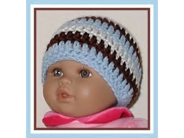 blue and brown hat for preemie boys