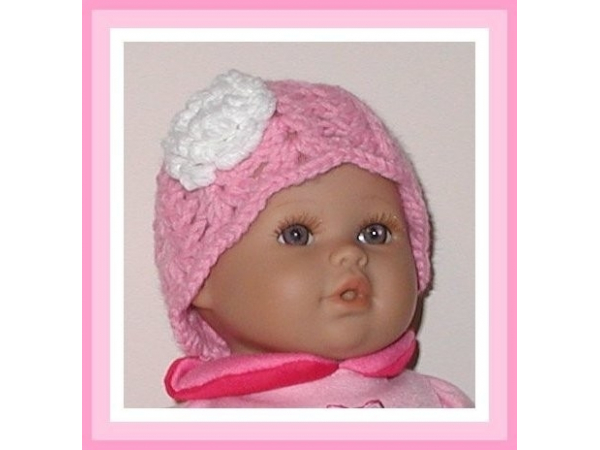 Extra small pink baby hat