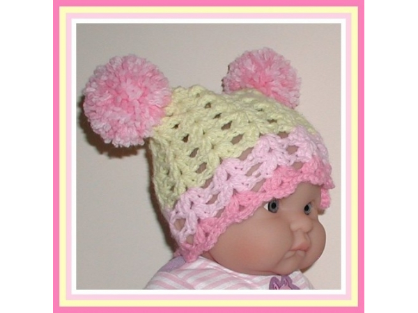 pink and yellow jester hat for newborn girls