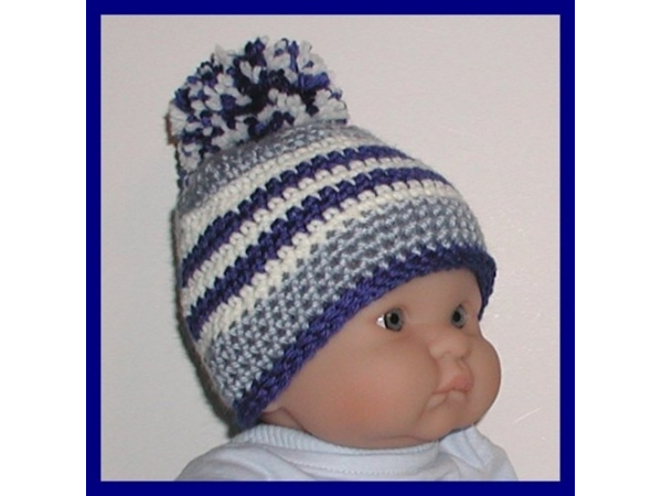 dusty blue baby boys hat