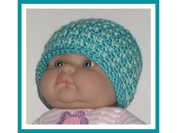 pale turquoise baby boys beanie