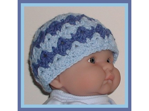 sky and denim blue newborn boys hat