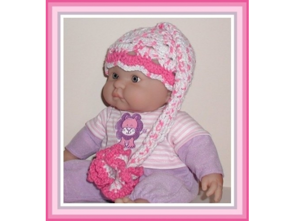 newborn lavender and pink hat