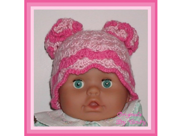 baby girls pink hat with flowers