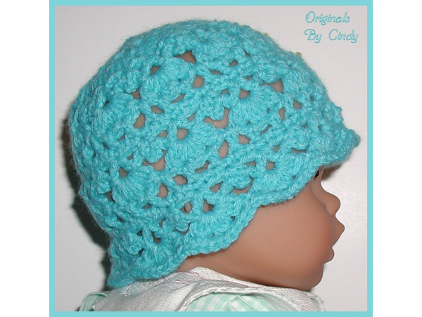 baby girls turquoise lace hat