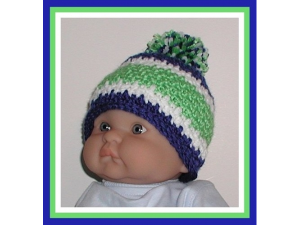 lime green and blue hat newborn boy