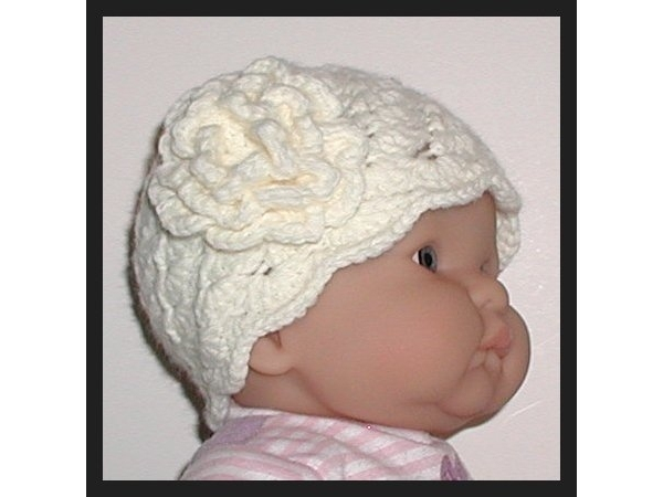 solid cream baby girl hat