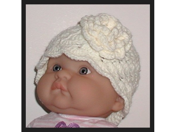 solid cream baby girls hat