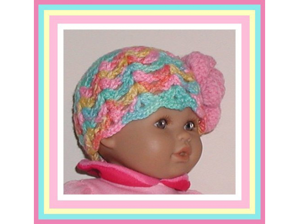 multi colored bright colors preemie girl hat