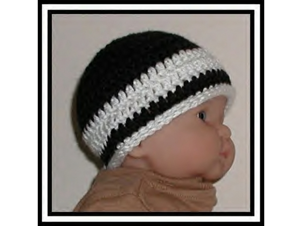 black and white baby boy beanie