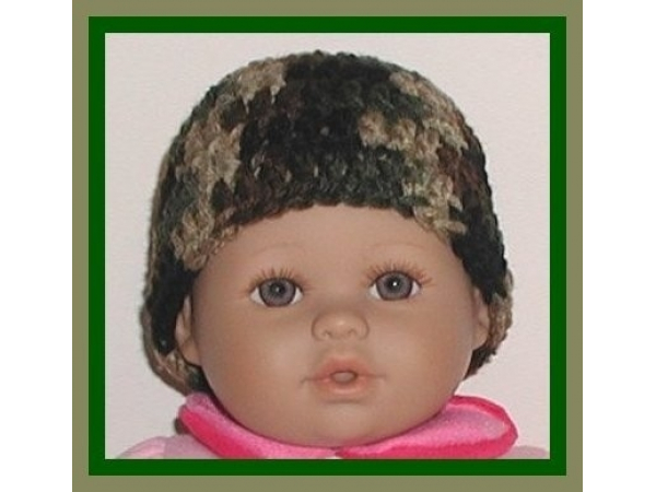 preemie hat in camo for boys