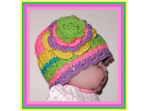 Multi colored toddler girls hat