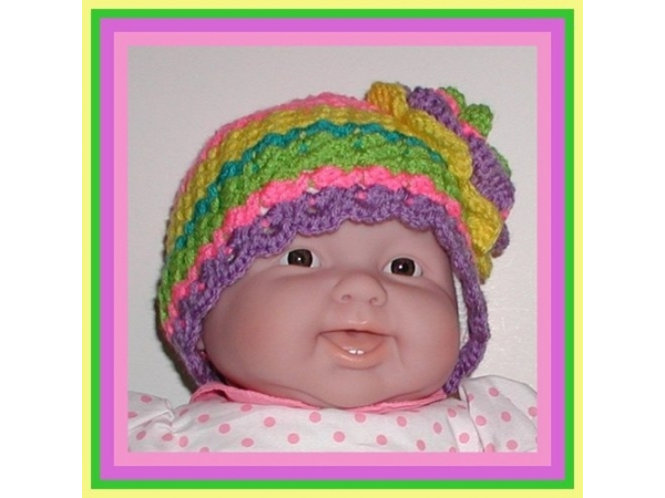 purple and pink toddler girl hat